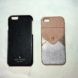 Lot of 2 designer phone cases Tory Burch and Kate Spade